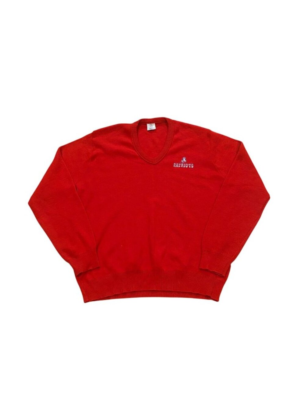 Vintage 80s New England Patriots NFL Red Pullover Sweater Garan Men's Large